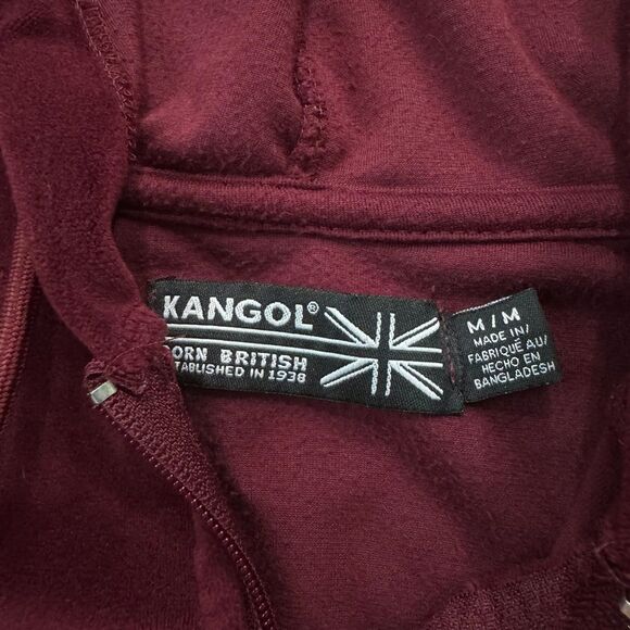 Kangol Women Velour Crystal Full Zip Hoody Size M Maroon - Picture 5 of 7
